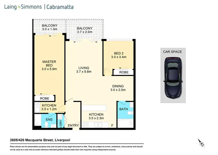 Floorplan of Homely unit listing, 2605/420 Macquarie Street, Liverpool NSW 2170