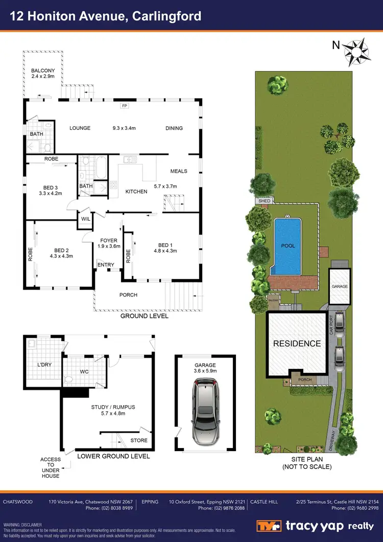 Floorplan of Homely house listing, 12 Honiton Avenue, Carlingford NSW 2118