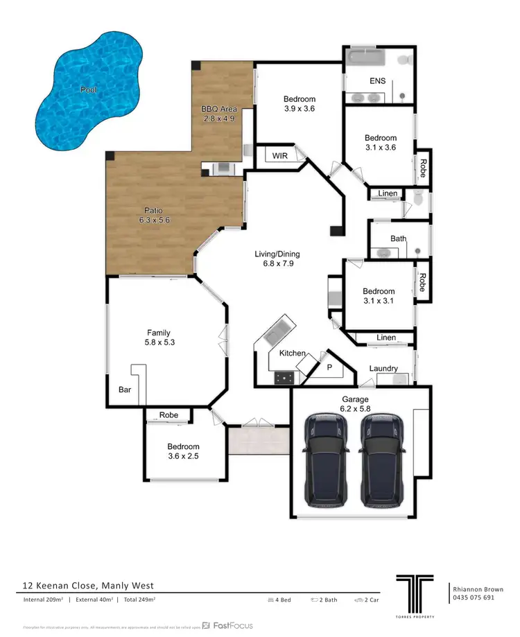 Floorplan of Homely house listing, 12 Keenan Close, Manly West QLD 4179