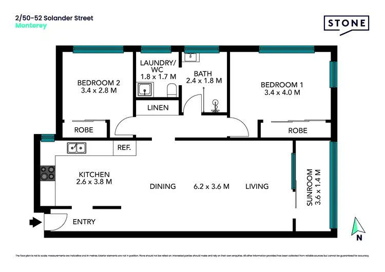 Floorplan of Homely apartment listing, 2/50-52 Solander Street, Monterey NSW 2217