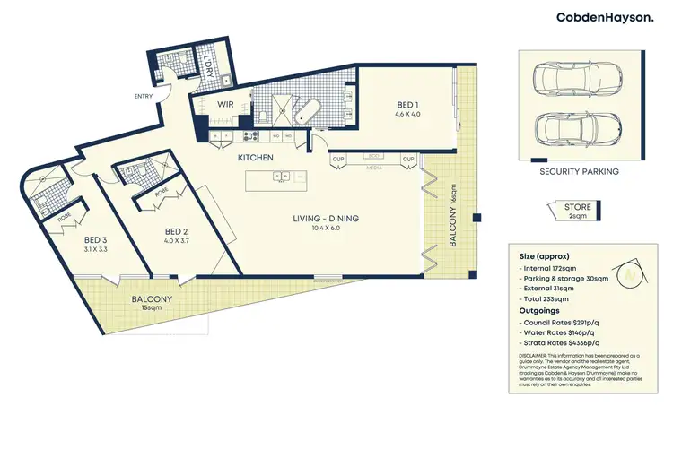 Floorplan of Homely apartment listing, 9/30-32 St Georges Crescent, Drummoyne NSW 2047