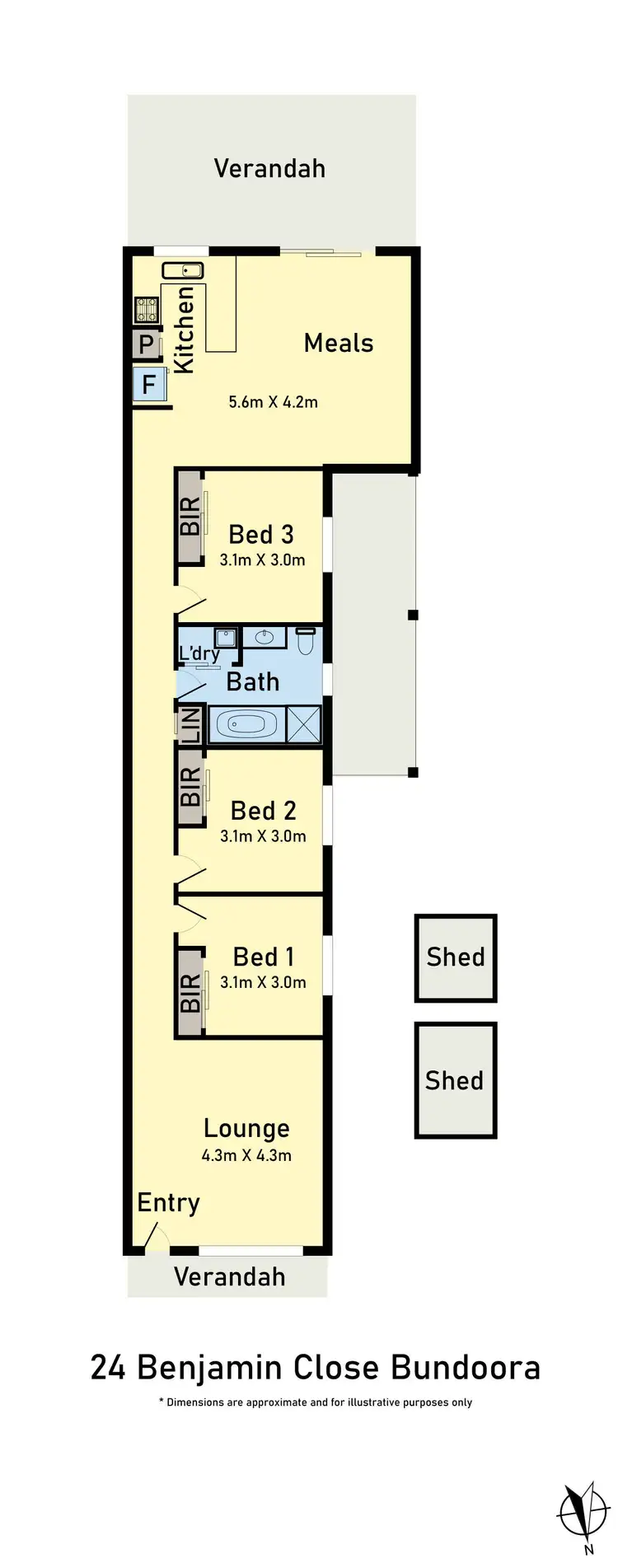 Floorplan of Homely house listing, 24 Benjamin Close, Bundoora VIC 3083