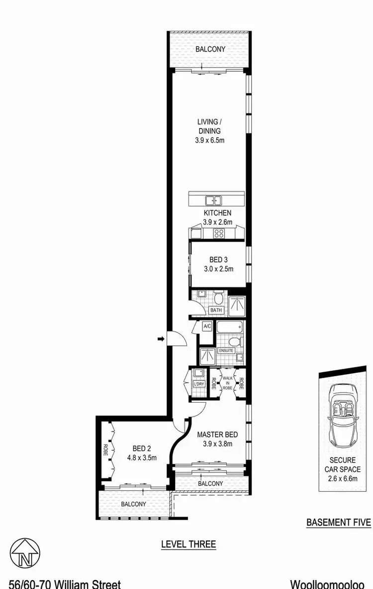Floorplan of Homely unit listing, 56/60 William Street, Woolloomooloo NSW 2011