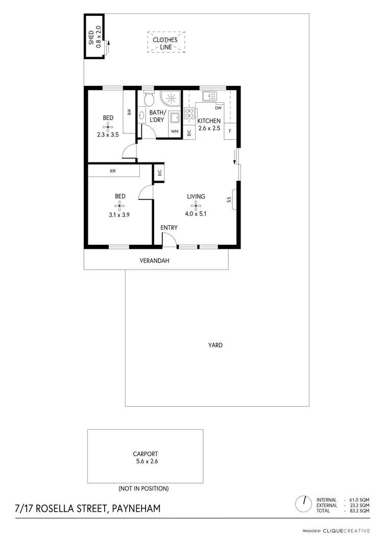 Floorplan of Homely unit listing, 7/17 Rosella Street, Payneham SA 5070