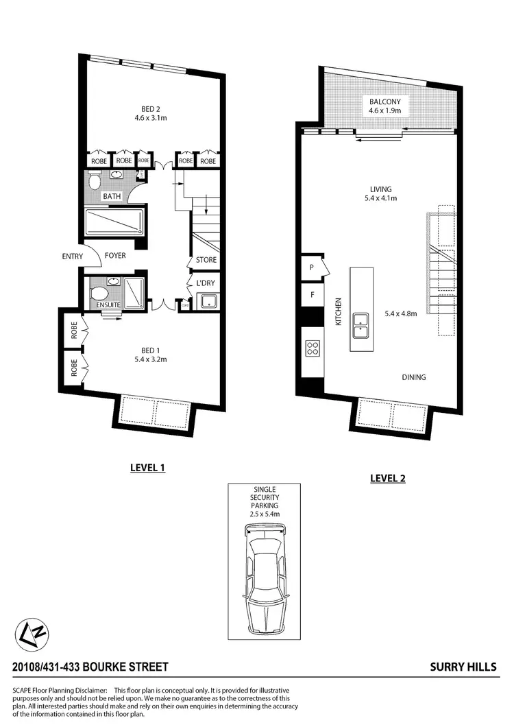 Floorplan of Homely apartment listing, 20108/431-433 Bourke Street, Surry Hills NSW 2010