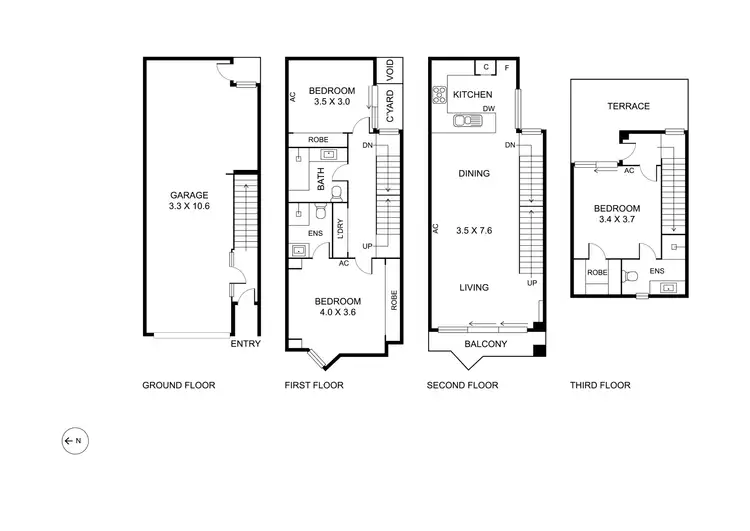 Floorplan of Homely townhouse listing, 23/184 Noone Street, Clifton Hill VIC 3068