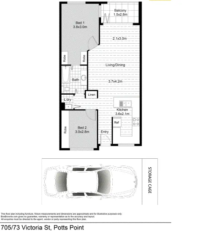 Floorplan of Homely apartment listing, 705/73 Victoria Street, Potts Point NSW 2011