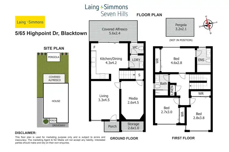 Floorplan of Homely townhouse listing, 5/65 Highpoint Drive, Blacktown NSW 2148
