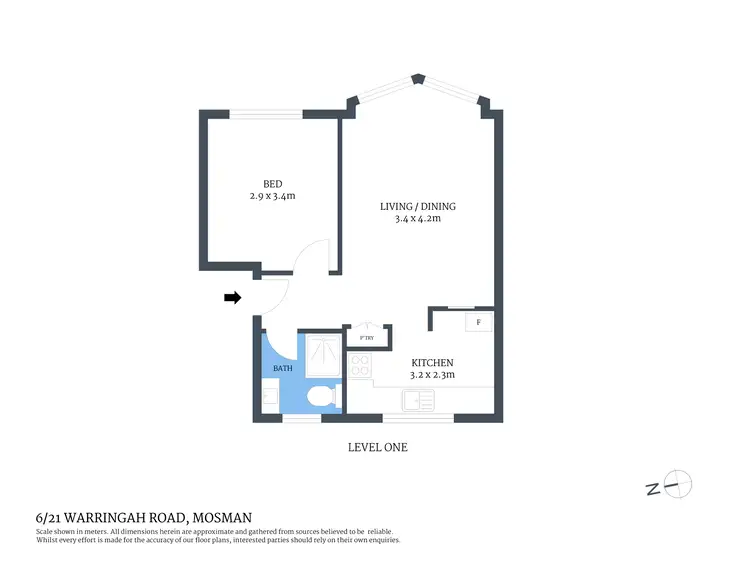 Floorplan of Homely apartment listing, 6/21 Warringah Road, Mosman NSW 2088