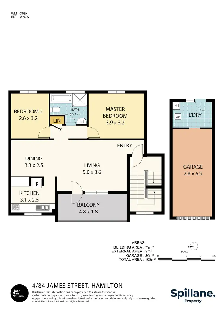 Floorplan of Homely unit listing, 4/84 James Street, Hamilton NSW 2303