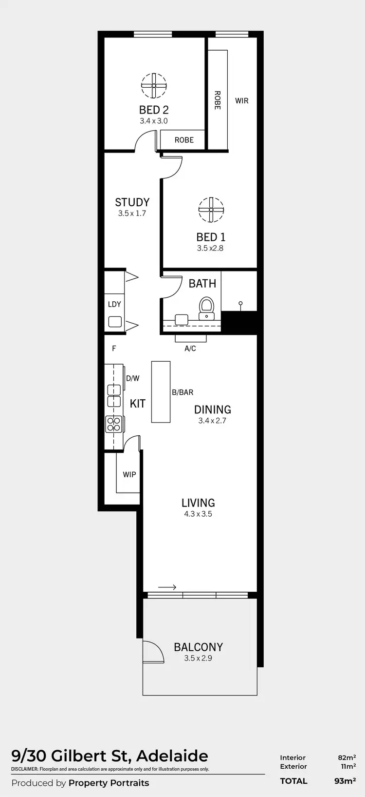 Floorplan of Homely apartment listing, 9/30 Gilbert Street, Adelaide SA 5000
