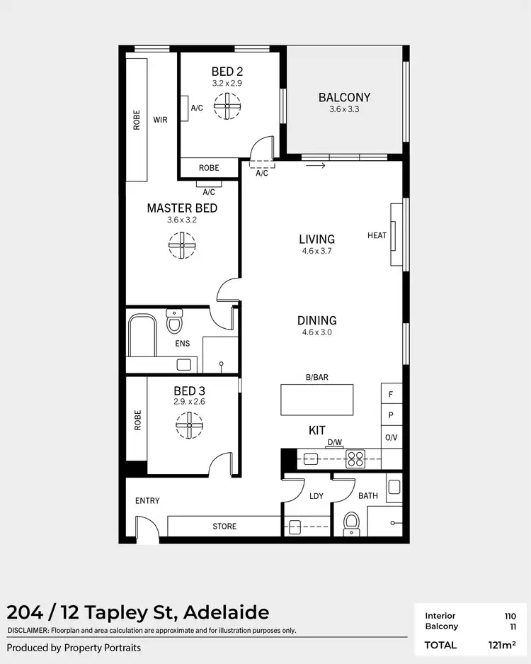Floorplan of Homely apartment listing, 204/12 Tapley Street, Adelaide SA 5000