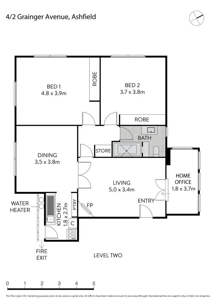Floorplan of Homely apartment listing, 4/2 Grainger Avenue, Ashfield NSW 2131