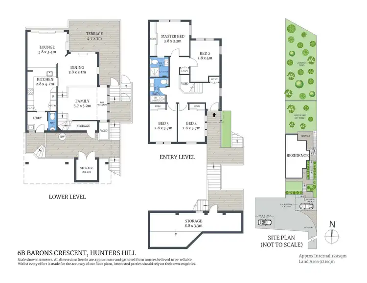 Floorplan of Homely semi-detached listing, 6B Barons Crescent, Hunters Hill NSW 2110
