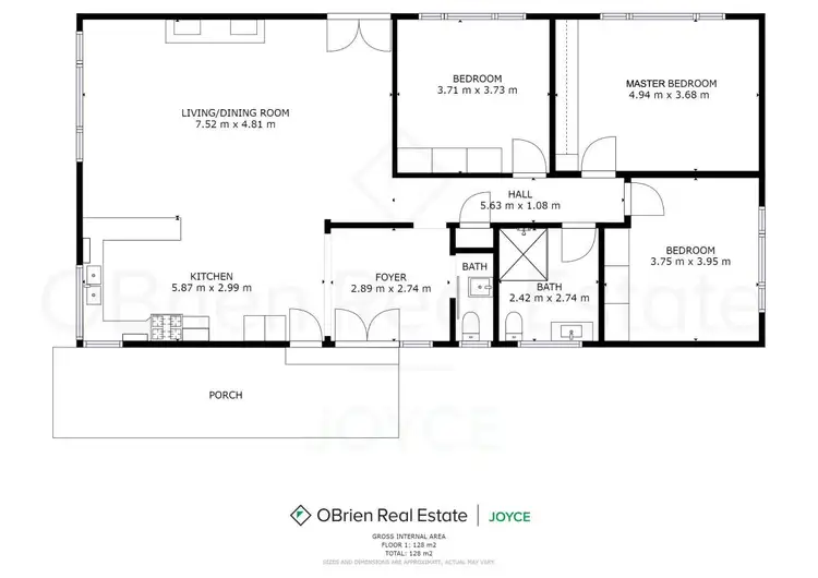 Floorplan of Homely house listing, 1 Gunther Street, Wangaratta VIC 3677