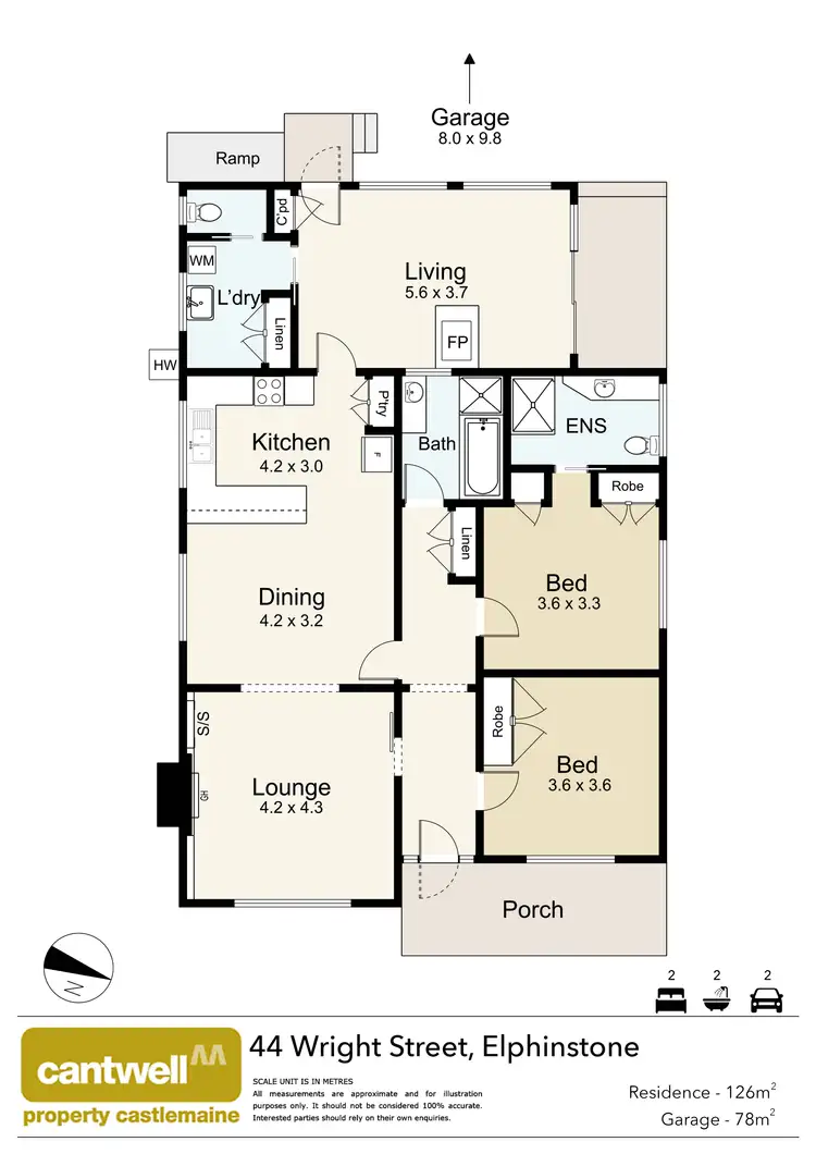 Floorplan of Homely house listing, 44 Wright Street, Elphinstone VIC 3448