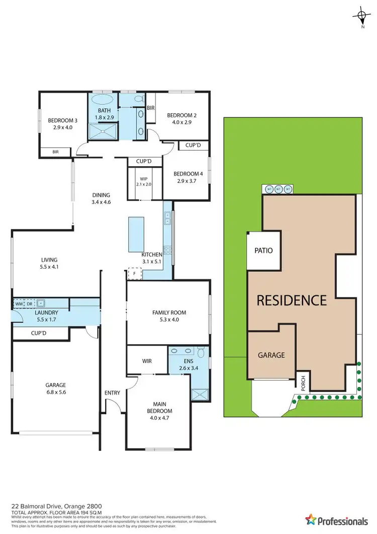Floorplan of Homely house listing, 22 Balmoral Drive, Orange NSW 2800