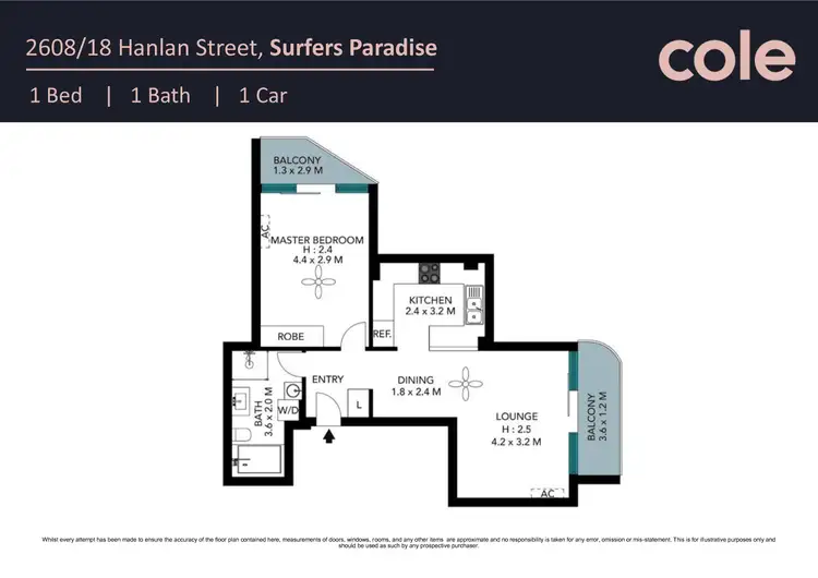 Floorplan of Homely apartment listing, 2608/18 Hanlan Street, Surfers Paradise QLD 4217