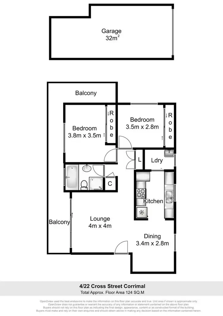 Floorplan of Homely block of units listing, 22 Cross Street, Corrimal NSW 2518