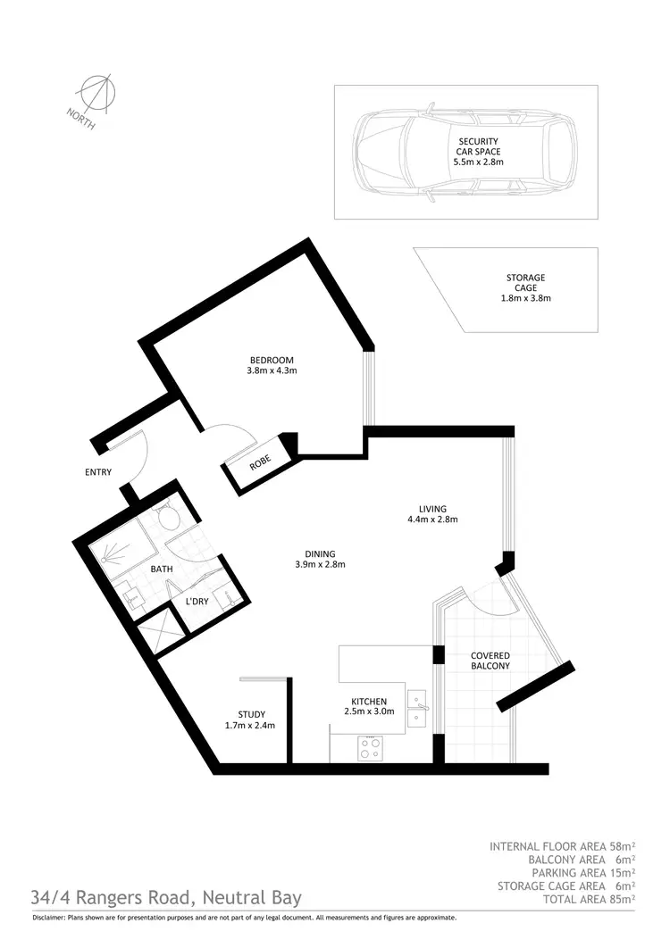 Floorplan of Homely apartment listing, 34/4 Rangers Road, Neutral Bay NSW 2089