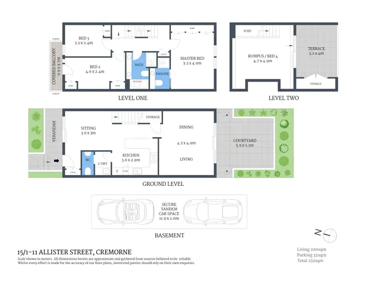 Floorplan of Homely townhouse listing, 15/1-11 Allister Street, Cremorne NSW 2090