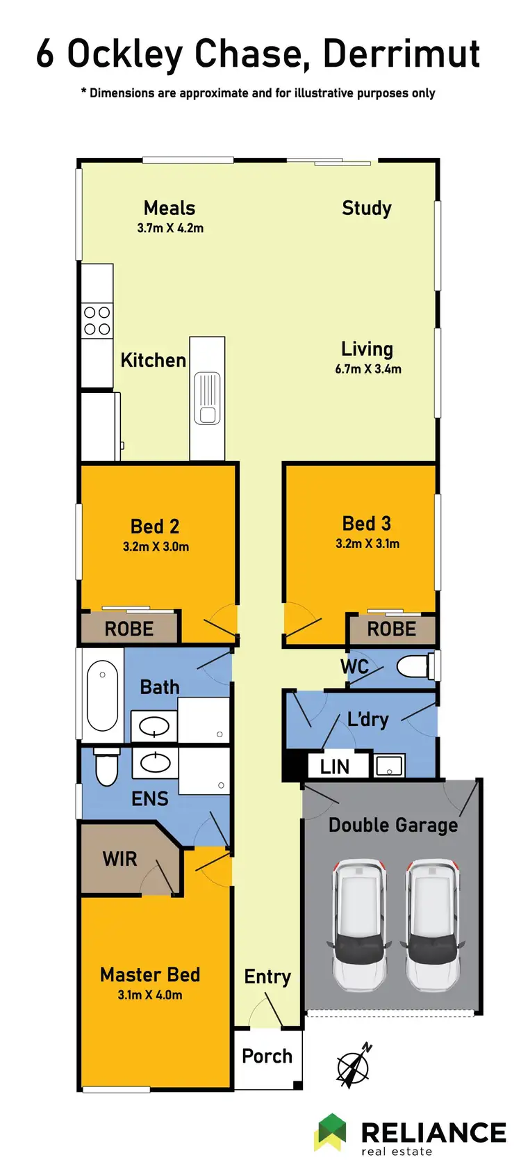 Floorplan of Homely house listing, 6 Ockley Chase, Derrimut VIC 3026