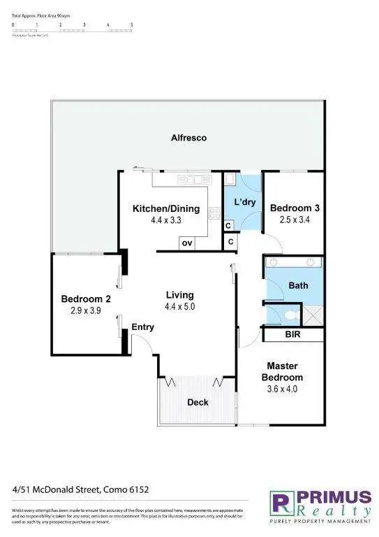 Floorplan of Homely villa listing, 4/51 McDonald Street, Como WA 6152