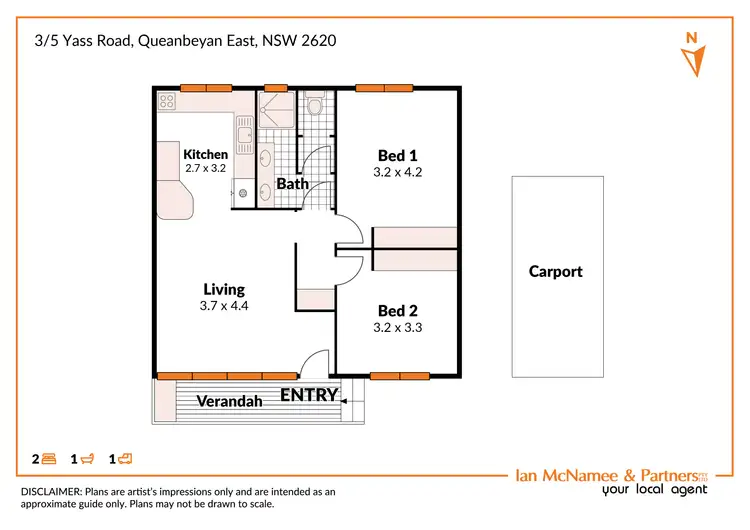 Floorplan of Homely unit listing, 3/5 Yass Road, Queanbeyan East NSW 2620