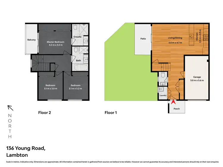 Floorplan of Homely townhouse listing, 136 Young Road, Lambton NSW 2299