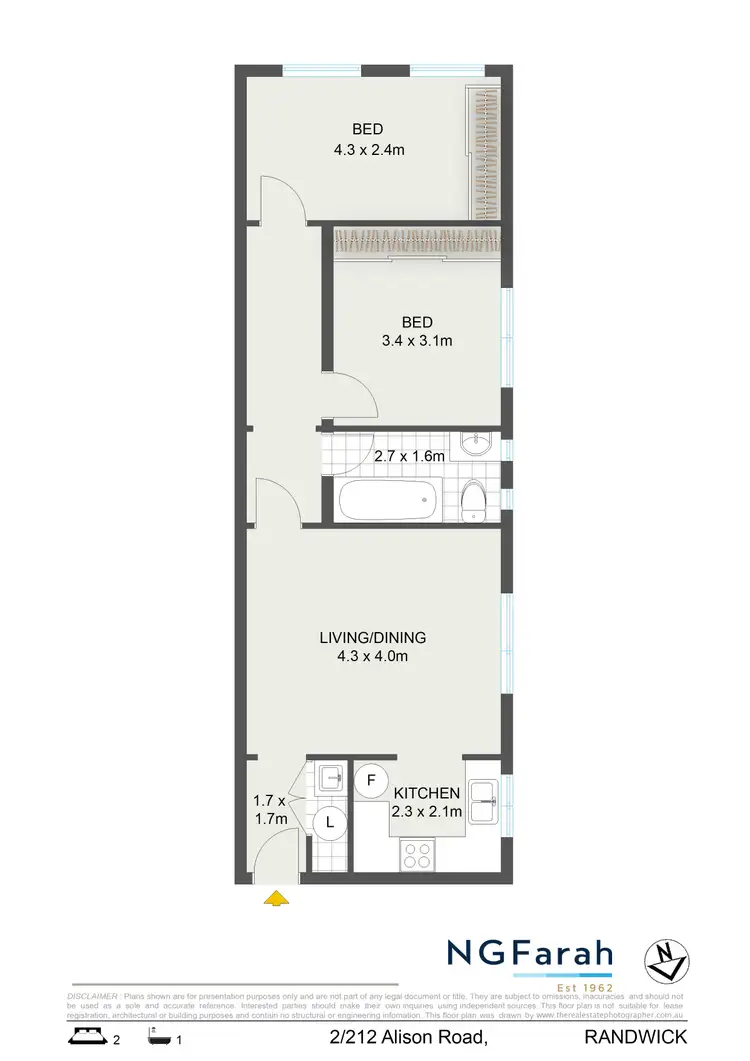 Floorplan of Homely apartment listing, 2/212 Alison Road, Randwick NSW 2031