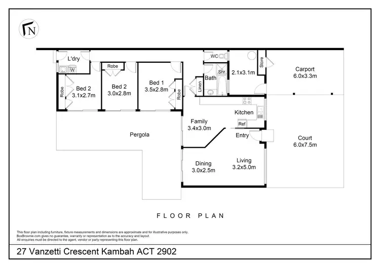 Floorplan of Homely house listing, 27 Vanzetti Crescent, Kambah ACT 2902