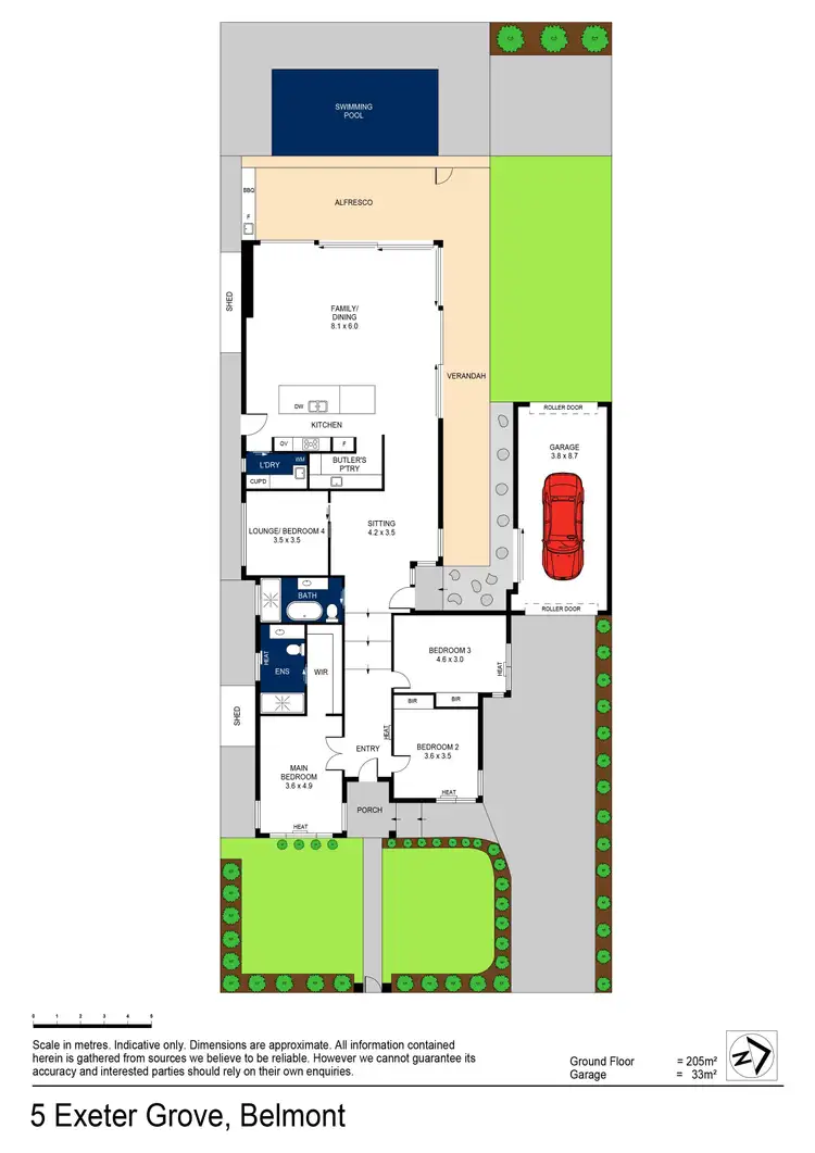 Floorplan of Homely house listing, 5 Exeter Grove, Belmont VIC 3216