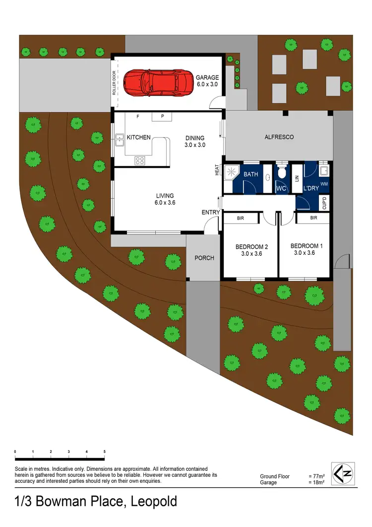 Floorplan of Homely unit listing, 1/3 Bowman Place, Leopold VIC 3224
