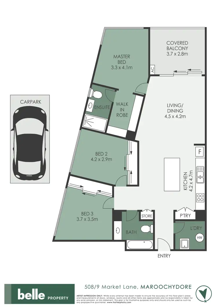 Floorplan of Homely unit listing, 508/9 Market Lane, Maroochydore QLD 4558