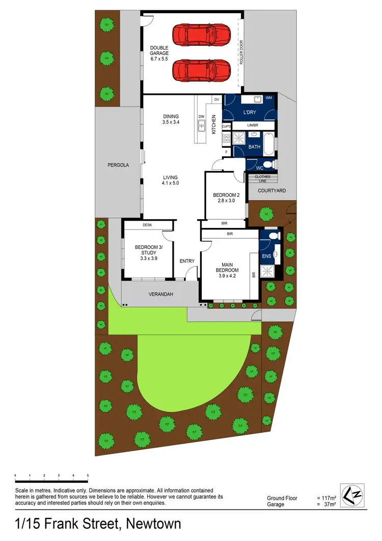 Floorplan of Homely townhouse listing, 1/15 Frank Street, Newtown VIC 3220