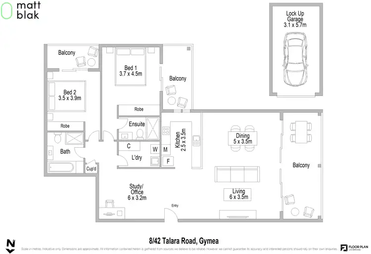 Floorplan of Homely apartment listing, 8/42 Talara Road, Gymea NSW 2227