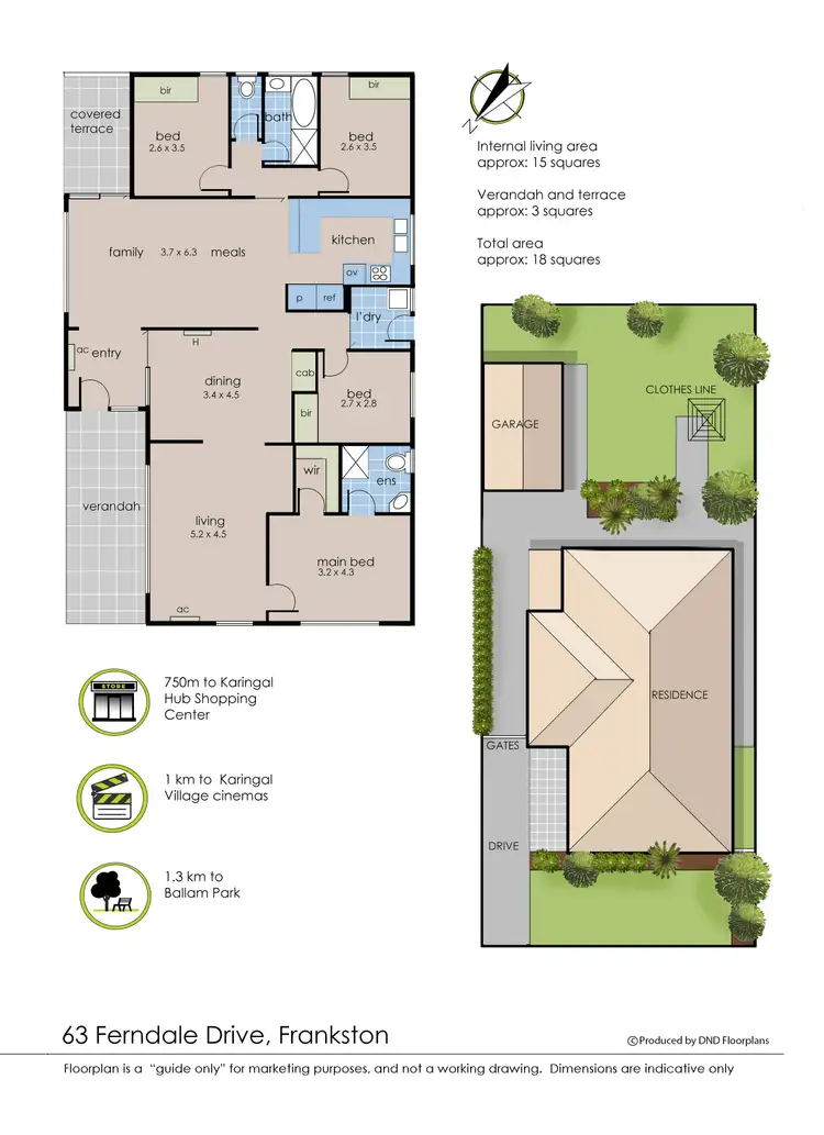 Floorplan of Homely house listing, 63 Ferndale Drive, Frankston VIC 3199