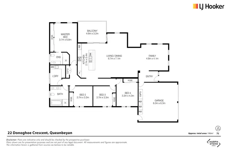 Floorplan of Homely house listing, 22 Donoghoe Crescent, Queanbeyan East NSW 2620