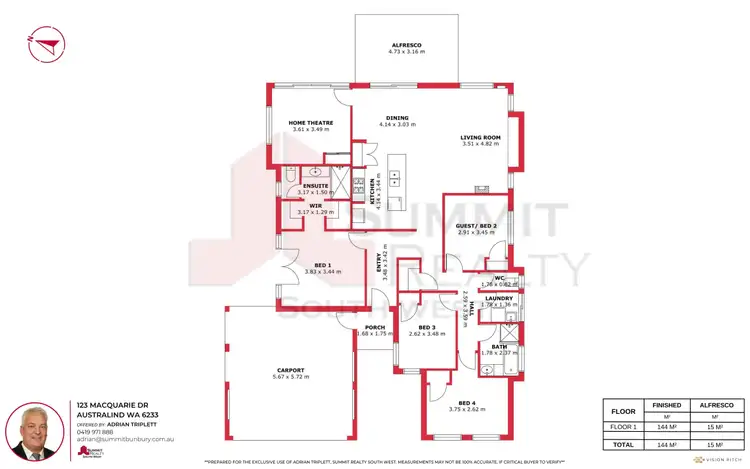 Floorplan of Homely house listing, 123 Macquarie Drive, Australind WA 6233