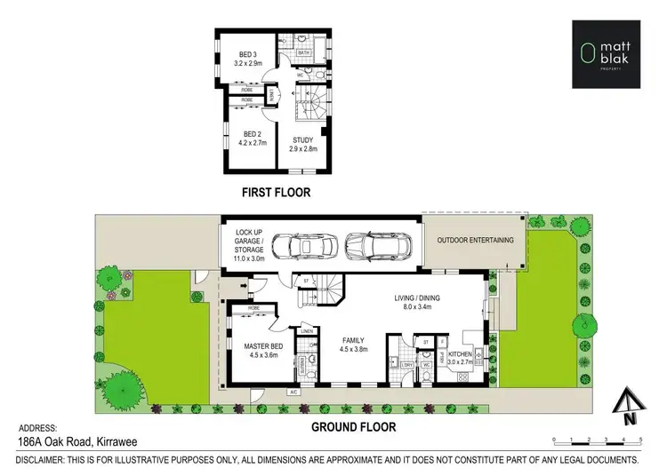 Floorplan of Homely semi-detached listing, 186A Oak Road, Kirrawee NSW 2232
