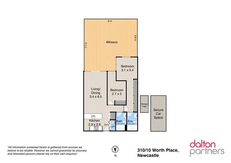 Floorplan of Homely apartment listing, 310/10 Worth Place, Newcastle NSW 2300