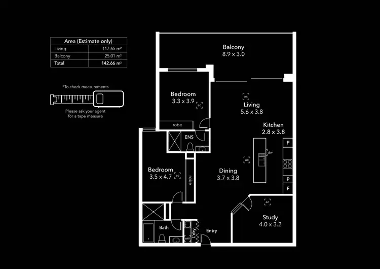 Floorplan of Homely apartment listing, 309/23 Warner Avenue, Findon SA 5023