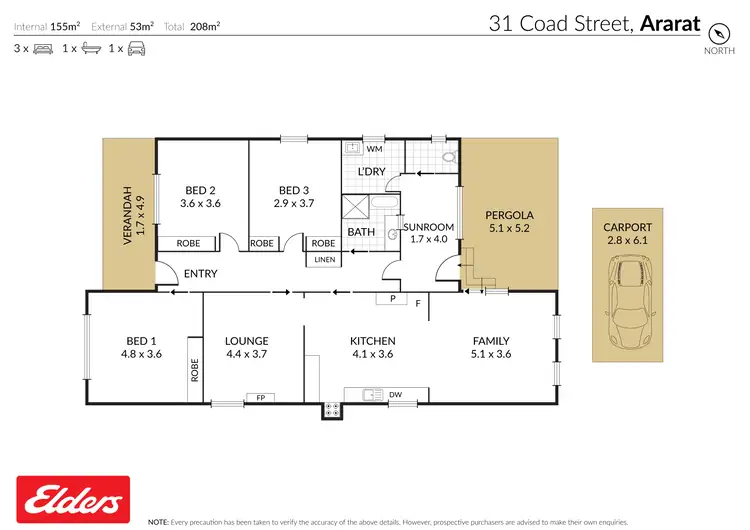 Floorplan of Homely house listing, 31 Coad Street, Ararat VIC 3377