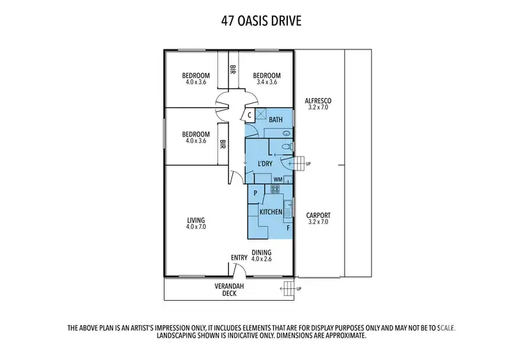 Floorplan of Homely house listing, 47 Oasis Drive, Cobram VIC 3644