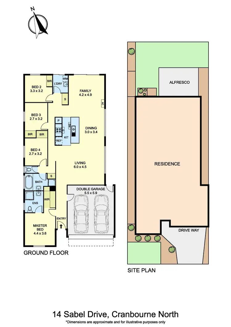 Floorplan of Homely house listing, 14 Sabel Drive, Cranbourne North VIC 3977