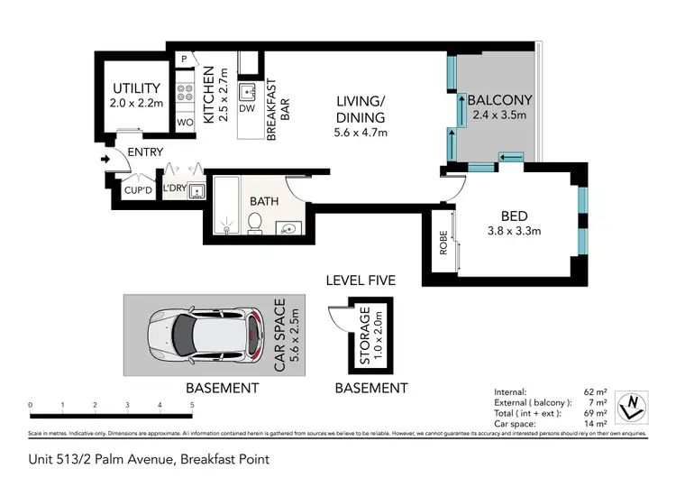 Floorplan of Homely apartment listing, 513/2 Palm Avenue, Breakfast Point NSW 2137