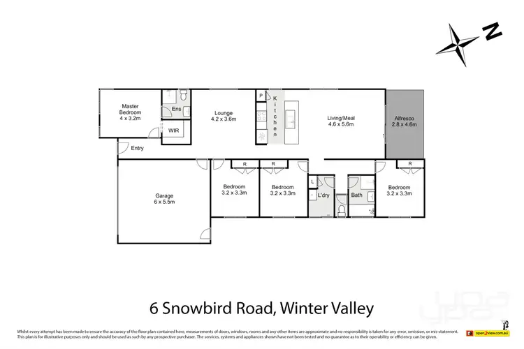 Floorplan of Homely house listing, 6 Snowbird Road, Winter Valley VIC 3358