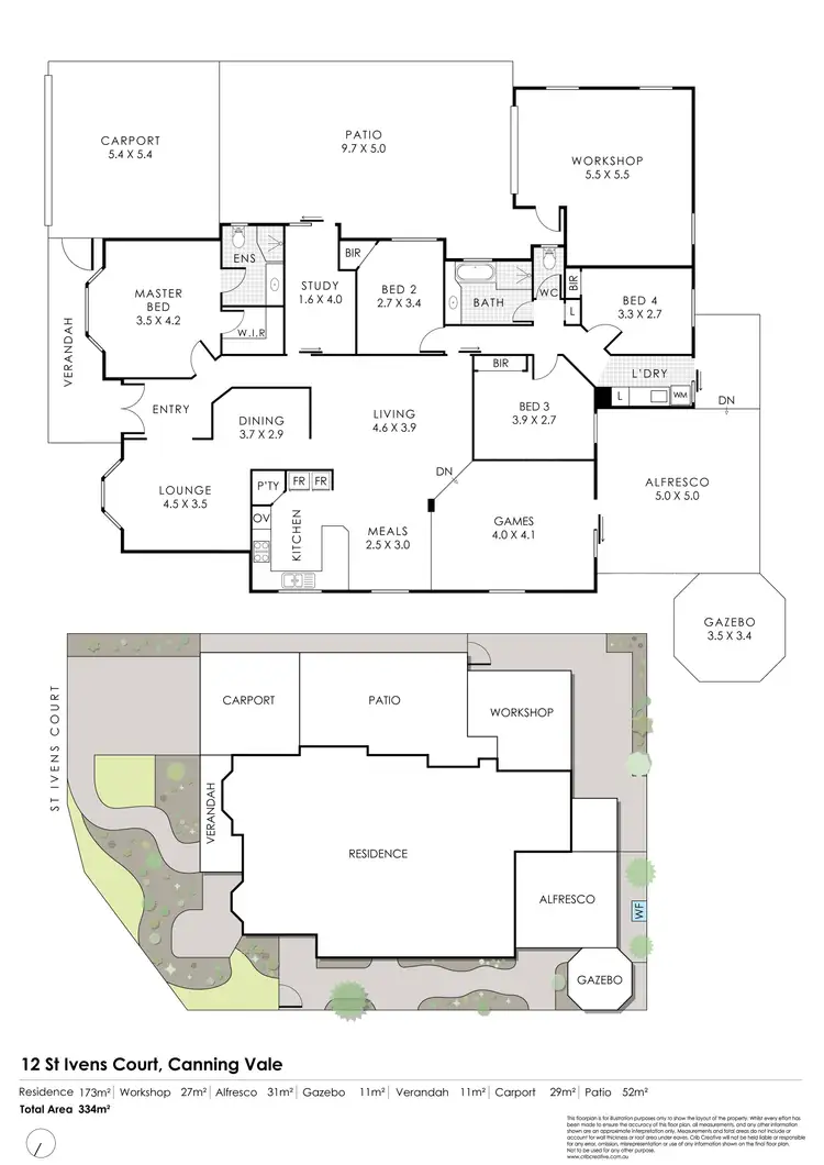 Floorplan of Homely house listing, 12 St Ivens Court, Canning Vale WA 6155