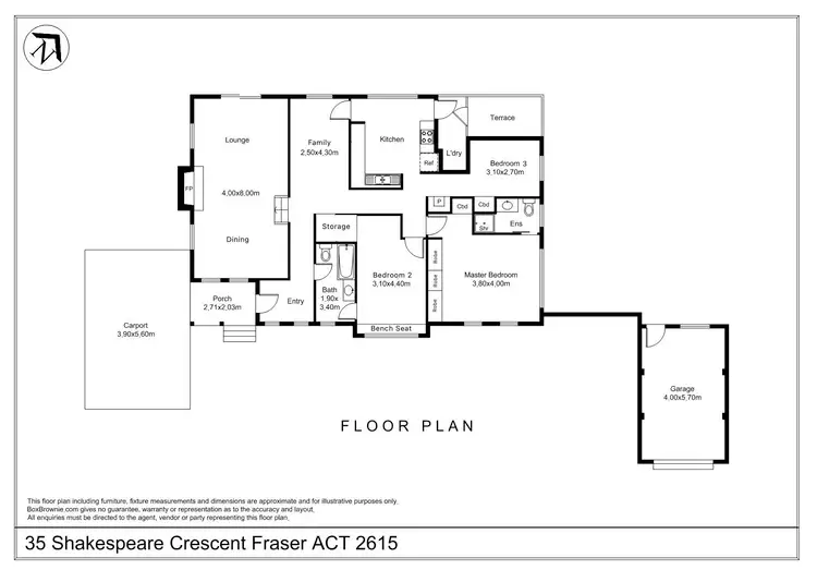 Floorplan of Homely house listing, 35 Shakespeare Crescent, Fraser ACT 2615