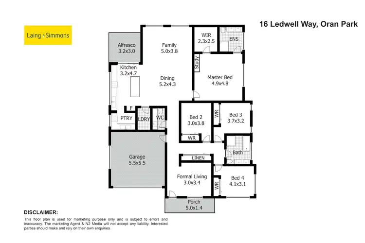 Floorplan of Homely house listing, 16 Ledwell Way, Oran Park NSW 2570